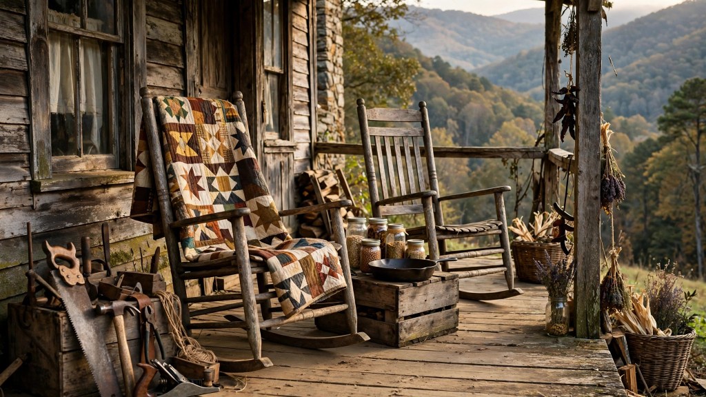 Appalachian mountain landscape and family life